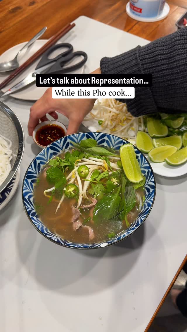 Let’s talk about representation while we cook this pho.  Because representation isn’t about attention — it’s about access.
It’s about who gets to tell stories, who gets to be seen, and who gets to open doors for the next generation.  This Vietnamese pho was made in a Pakistani kitchen, and that matters to me. Not because it’s “different,” but because it shows that skill, creativity, and passion don’t belong to one culture, one look, or one lane.  Food has always been my language.
And if sharing it can inspire even one person to take up space, dream bigger, or try something new — then it’s worth it.  ✨ Full pho recipe is now live on my blog (link in bio)  👇 Tell me in the comments:
What dish from another culture do you love cooking?  💾 Save this recipe
🤍 Share this with someone who needs this reminder  #beefpho #chicagofoodie #flavoredbyfatima #asianfood #noodlesoup