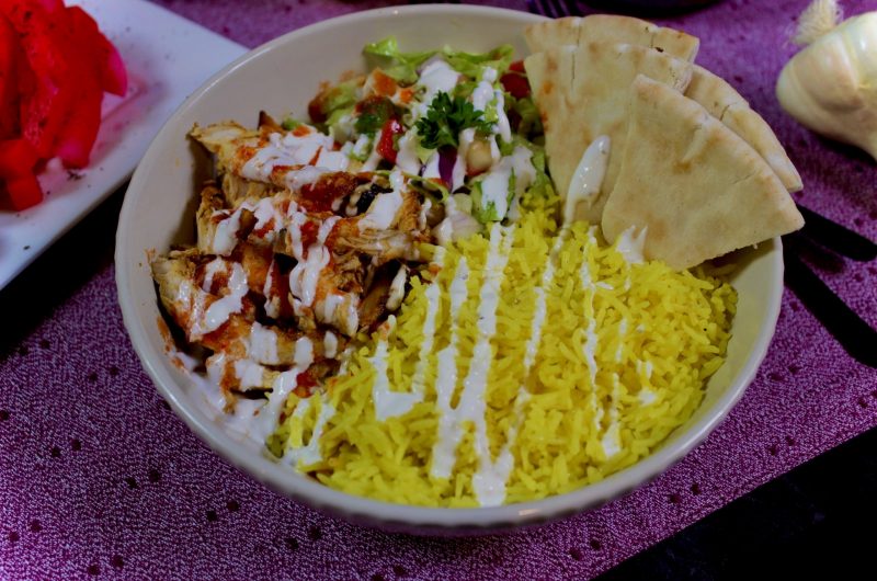Cart Style Chicken Shawarma and Rice