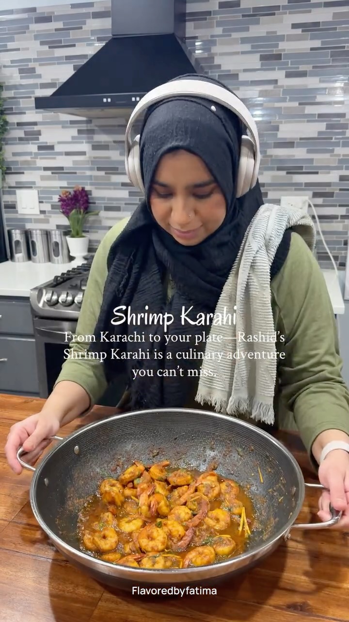 Ramadan Series – Episode 7  When the world feels uncertain, Ramadan reminds us of something powerful: everything unfolds according to Allah’s decree.  Tonight’s iftar: Shrimp Karahi inspired by Rashid Bengali’s famous seafood restaurant in Karachi.  Full recipe now on my blog.  Go to www.flavoredbyfatima.com and search “Shrimp Karahi.”  Follow for more Ramadan recipes.  #flavoredbyfatima #ramadan2026 #shrimprecipes #seafoodlovers #foodforthought