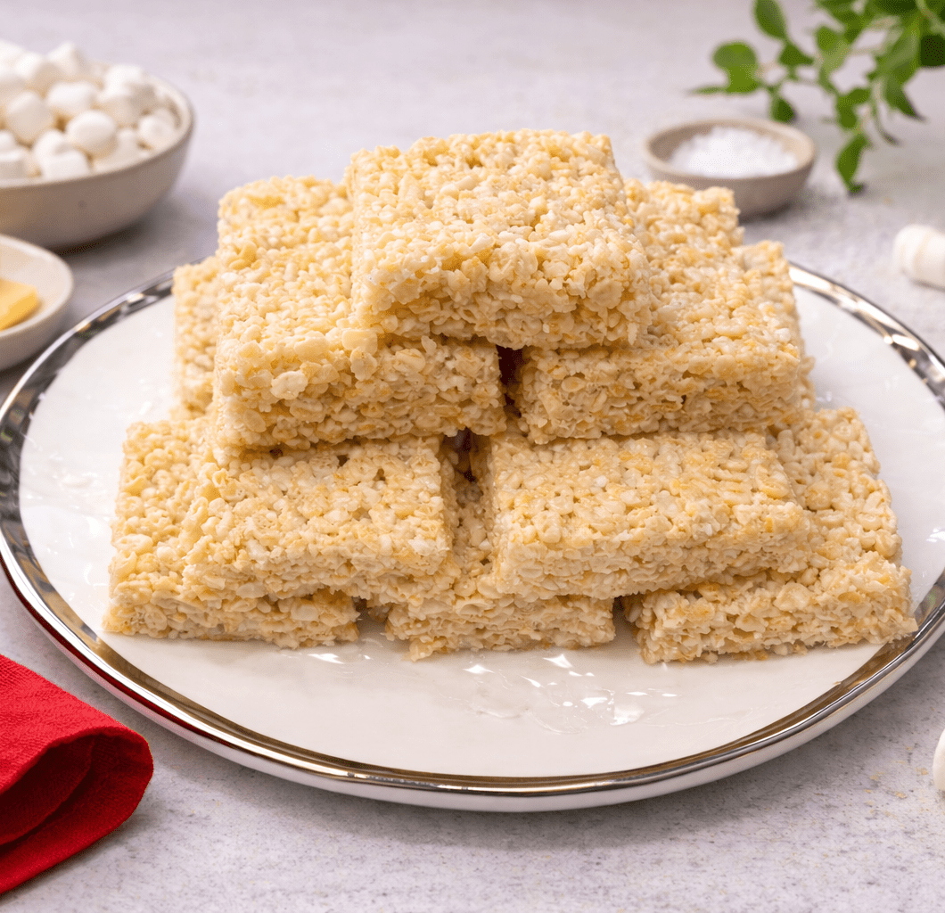 Brown Butter Rice Krispy Treats with Flaky Salt (Easy 4-Ingredient Recipe)